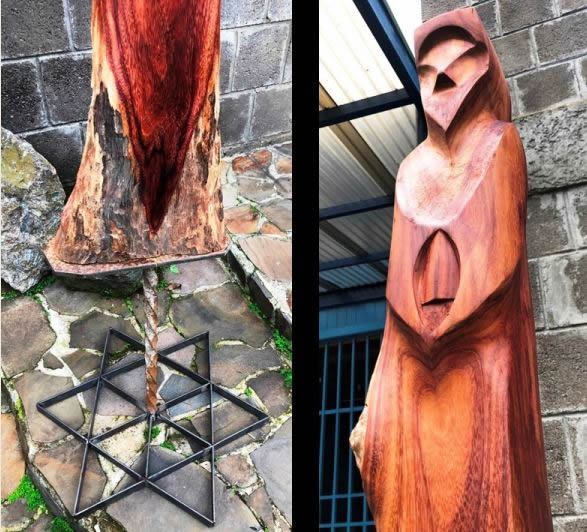 Detalles estructurales de la base de la escultura
